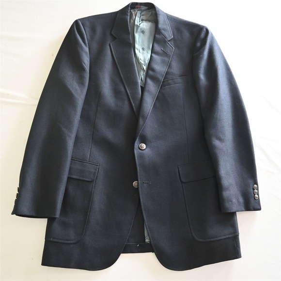 Austin Reed Other - Vtg Austin Reed‎ 42L Navy Blue Hopsack USA Made Mens Blazer Sport Coat Jacket